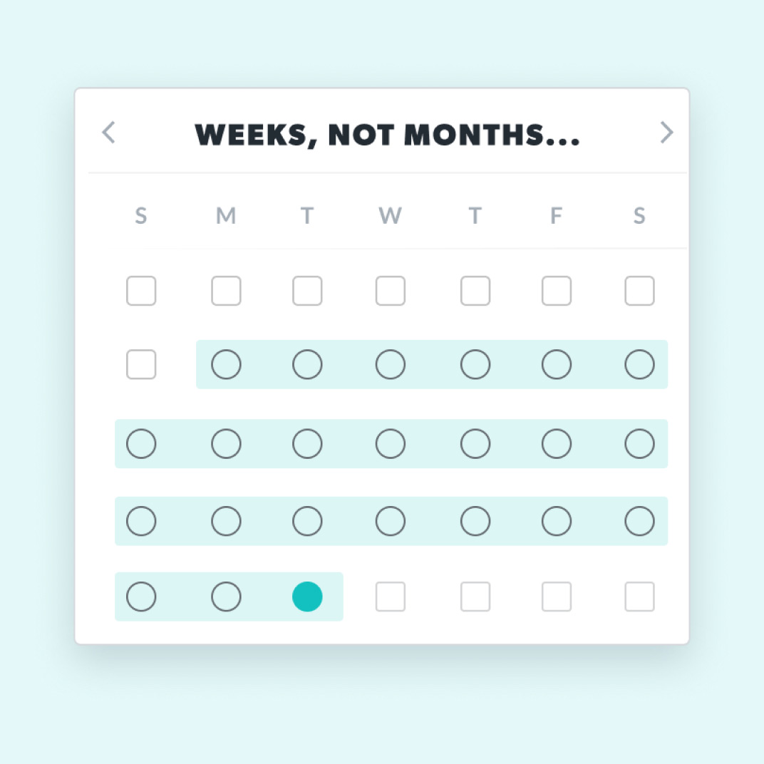 a calendar showing quick to launch Thanx platform