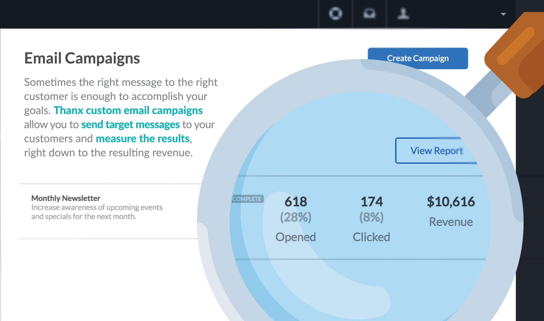 Email Campaign Revenue from Thanx