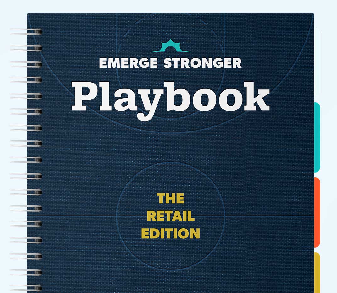 Thanx Emerge Stronger Playbook: Retail Edition mockup tall