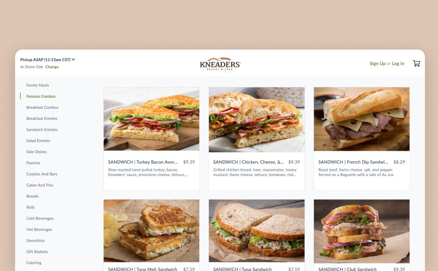 Kneaders online ordering experience by Thanx